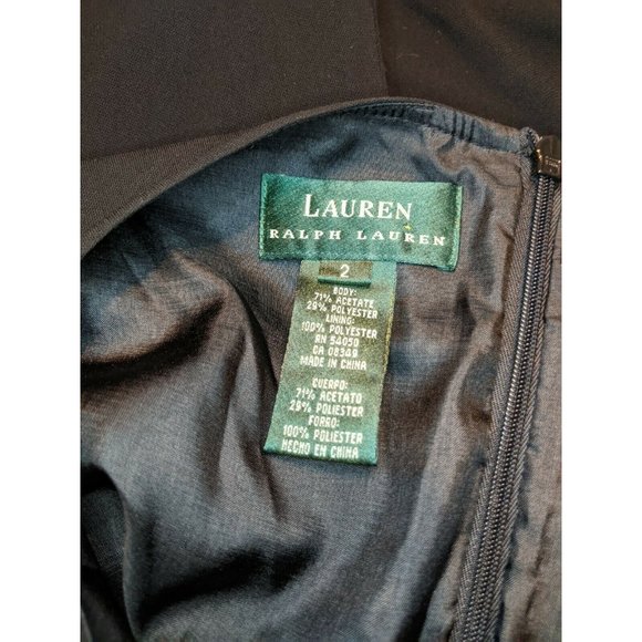 Ralph Lauren Size 2 Sleeveless Dress Black Lined Fit Flare - Picture 4 of 5